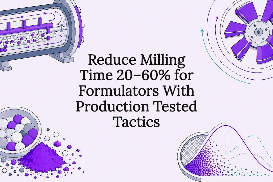 Reduce Milling Time 20–60% for Formulators With Production Tested Tactics